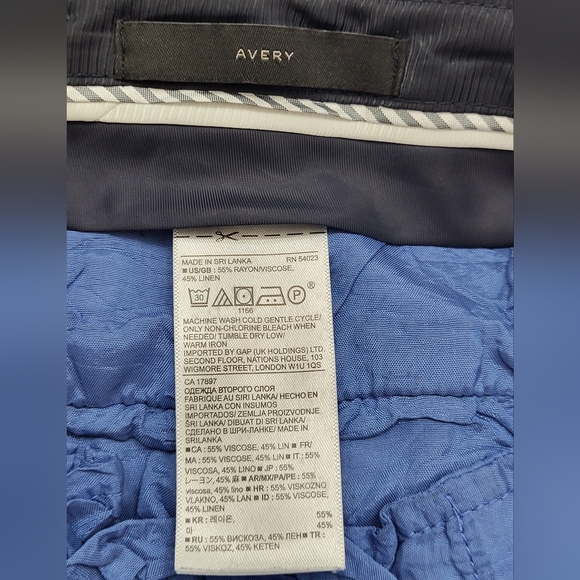 Banana Republic Womens Pants Blue Ankle Crop Avery Mid Rise Linen Size 12 - Picture 7 of 8